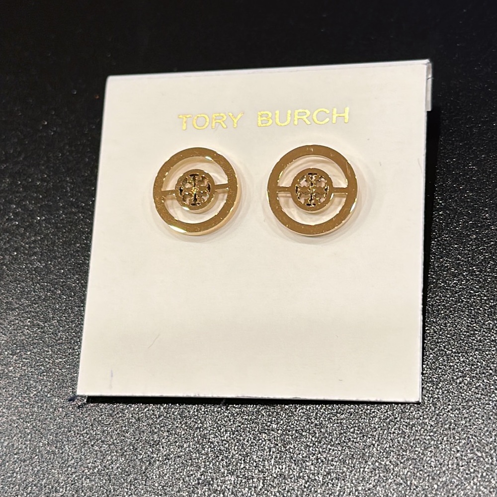 Tory Burch split circle stud earrings - Picture 2 of 4